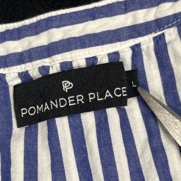 Tuckernuck Pomander Place Kenzo Mini Dress Womens Large Blue White Stripe Tiered - Picture 2 of 8